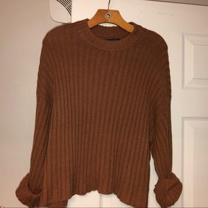 Brown mock neck sweater